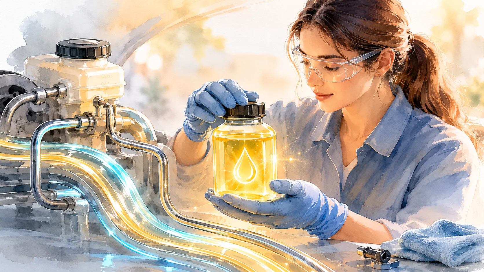 What Are Some Safety Precautions When Handling Brake Fluid